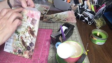 Decorated Glassine bags and a napkin tip