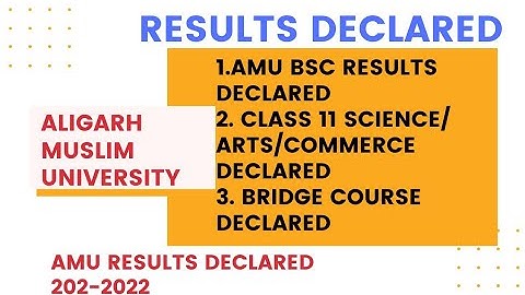 AMU RESULTS DECLARED 2021 FINALLY