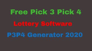 Free Pick 3 Pick 4 Lottery Software 2020 - P3P4 Generator screenshot 1