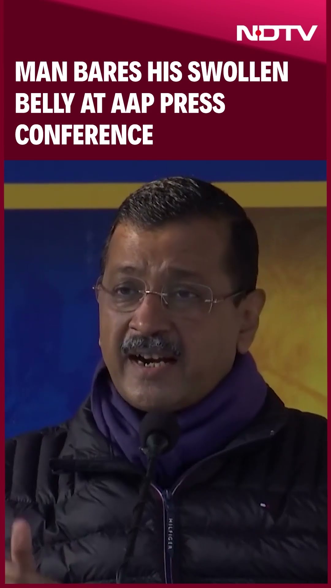 Delhi Polls | Arvind Kejriwal's Big Promise As Man Bares His Swollen Belly At AAP Press Conference