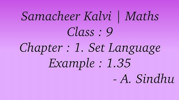 9th Maths Samacheer | Chapter 1 | Set Language | Example 1.35