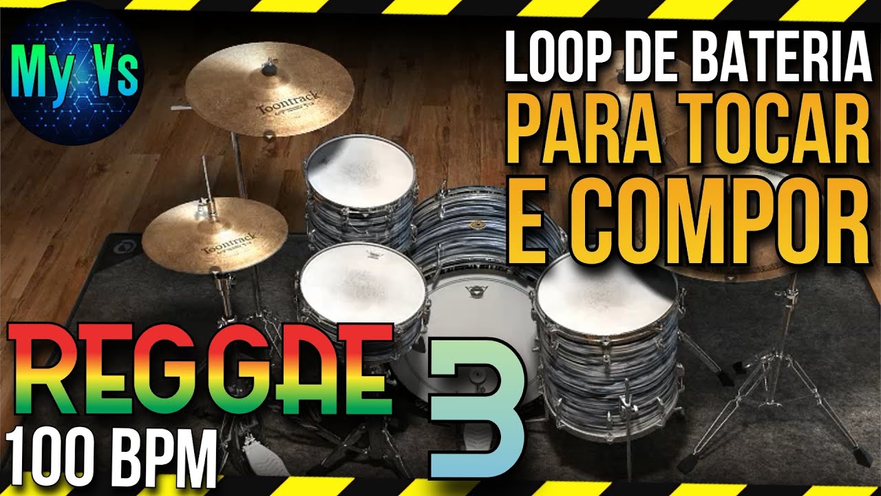 🥁 LOOP de BATERIA REGGAE 3 para TOCAR e COMPOR | bpm 100 loop drums ...