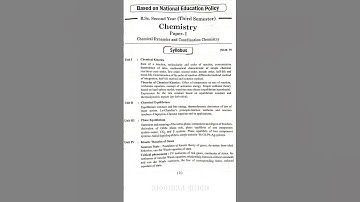 B.Sc 2nd year 3rd sem CHEMISTRY syllabus|#2024 #NEP