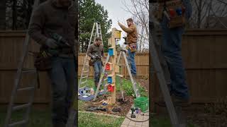 Built a whole bird city… one house at a time🐦#gardenideas #shortvideo #trendingshorts #viralvideo