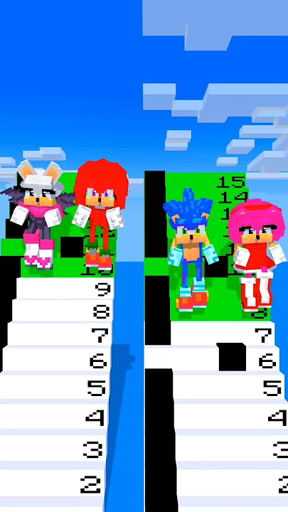 Dance Stairs Race: Sonic and Amy Vs Knuckles and Rouge