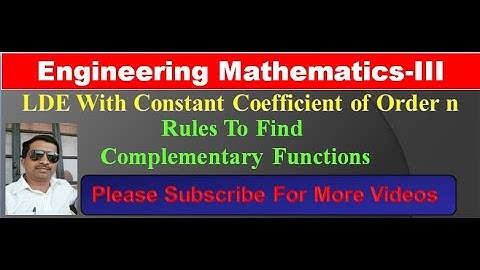 Rules for finding complementary function