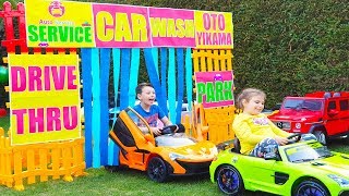 Ali̇ Araba Yikiyor Kid Ride On Toy Cars Drive Thru Car Wash Power Wheels