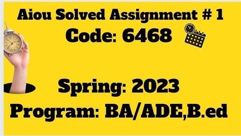 code 6468|AIOU SOLVED ASSIGNMENT#1|6468|English-I|B.Ed|