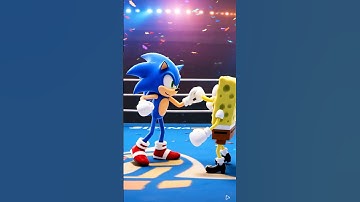 Sonic VS Spongebob Friendly sparring! #ai #spongebob #mango #funnyshorts #sonic