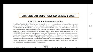 BEVAE 181 Ignou Solved Assignment 2020-21