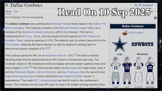 Dallas Cowboys (No AI) - 10 September 2025