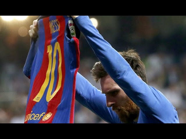 Messi acaba con el Madrid en el último minuto y muestra la camiseta Recontragolazo HD - YouTube