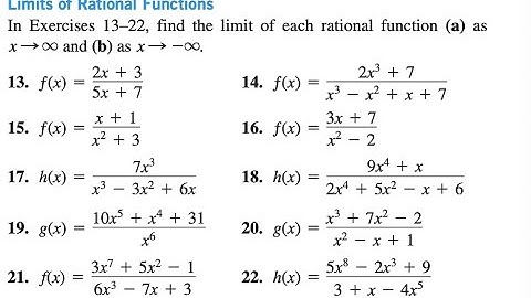In Exercises 13–22, find the limit of each rational function (a) asx ➡️ inf and (b) as x ➡️ -inf .