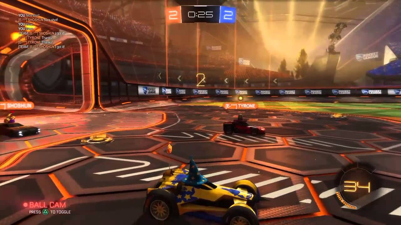 Rocket League last min come back with last sec pool shot for the win. merlin86leo