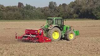 John Deere 7530 Premium i Maschio Gaspardo Dama 3m Sjetva pšenice