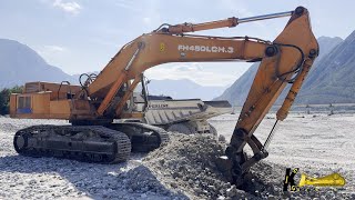 OLD FIAT HITACHI FH450 EXCAVATOR Digging Gravel