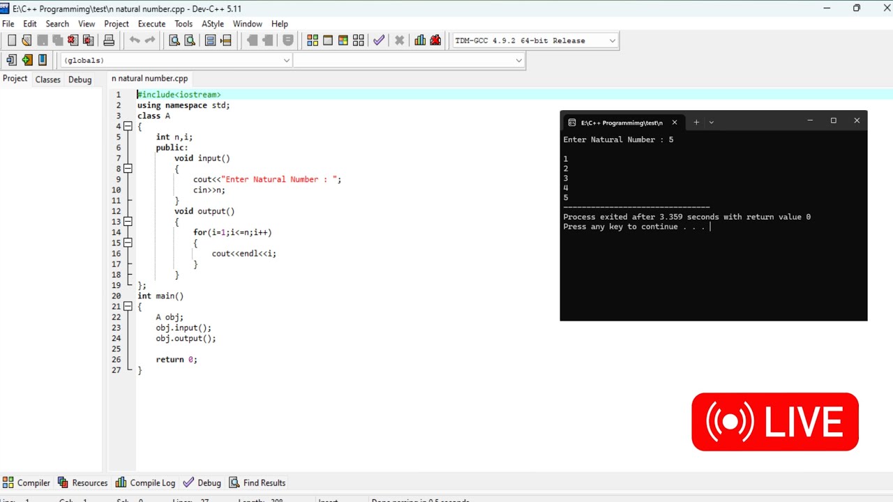 Day - 07 Print First N Natural Number Program In C++ | Satya Gyan A4 ...