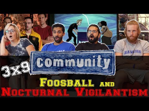 Community - 3x9 Foosball and Nocturnal Vigilantism - Group Reaction