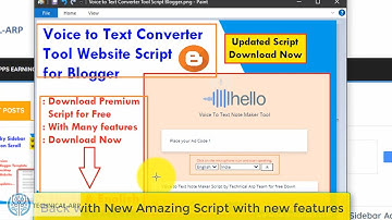 How to Create Voice to Text Converter Website | Speech to Text Converter Website Script in Blogger