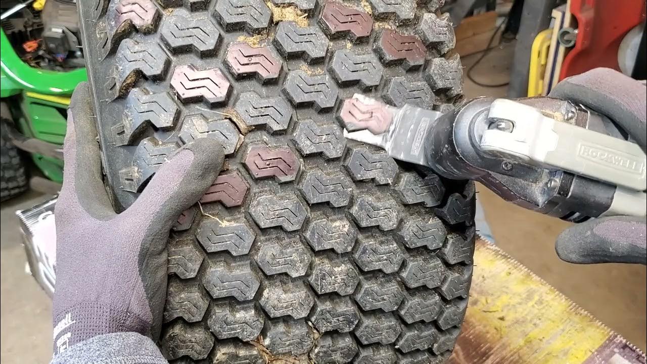 Tire chains alternative for tractor ZTR snow plowing. YouTube