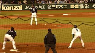 20190402 3回裏 金子侑司選手生還で先制（ネコカメラ）
