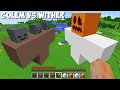 You can SPAWN GOLEM vs WITHER OF 1000 BLOCKS in Minecraft ? INCREDIBLY HUGE MOBS !