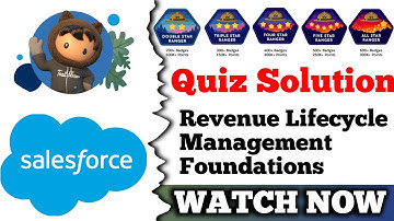 Revenue Lifecycle Management Foundations | Salesforce Trailhead | Quiz Solution