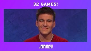 James Holzhauer’s Record-Breaking 32-Game Streak | JEOPARDY!