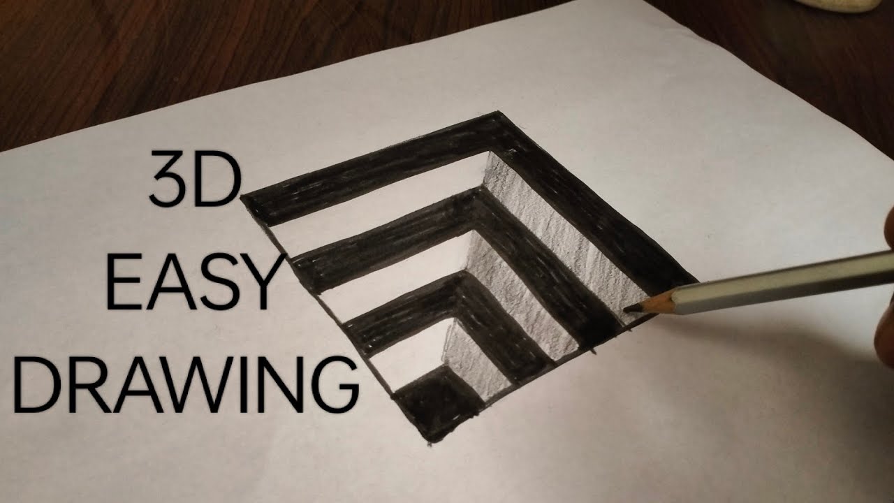 😲 Realistic 3D Hole on Paper 🕳️ | Easy Step by Step#drawing#3d#art 