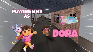 DORA DESTROYS TEAMERS IN MM2 + GAMEPLAY (KEYBOARD ASMR)