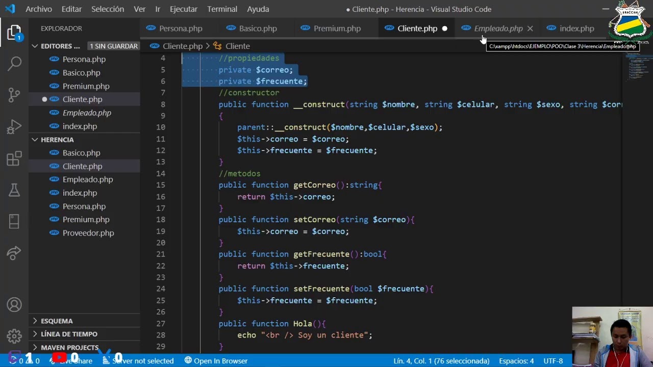 Programación orientada a objetos con PHP - YouTube