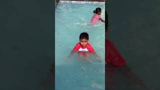 #swimmingpool#swimmingpoolvlog#swimmigcostume#enjoyeverymoment#with#cousins#cute#trying#toswim