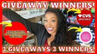 GIVEAWAY WINNERS IS.. SUBSCRIBER APPRECIATION GIVEAWAY WINNER~CVS WINNER~BATH & BODY WORKS WINNER