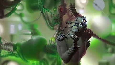 Cybernetic Monkey eating a leaf stable diffusion ai art video