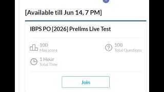 Oliveboard IBPS PO Pre 2026 Free Live Mock test 12-14 June | My Score & Exam Trick | Hard Lavel 😱☃️