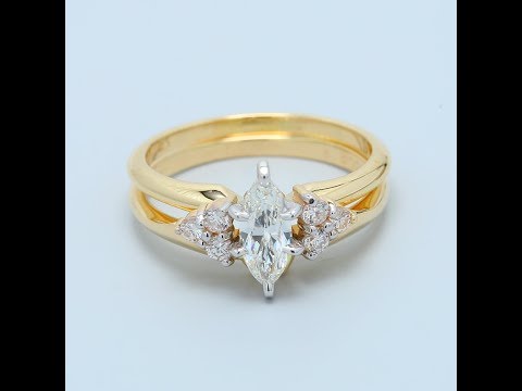 two-piece-marquise-diamond-wedding-set