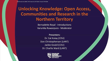 Unlocking Knowledge: Open Access, Communities, and Research in the Northern Territory