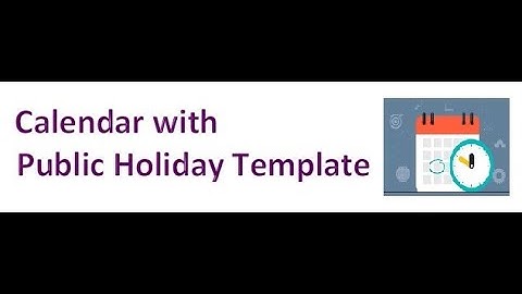 Calendar with Public Holiday Template