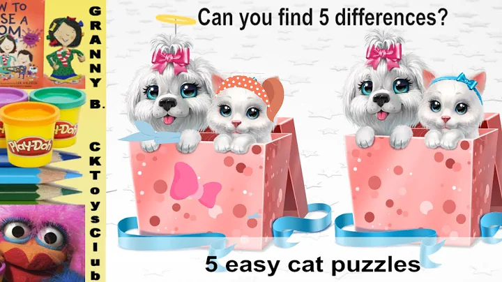 5 CAT puzzles.....Can you find 5 differences in each picture?...Train your brain... by Granny B.
