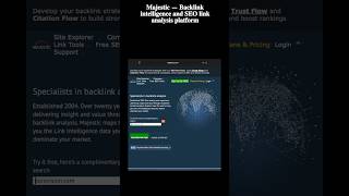 Majestic: Backlink Intelligence & Domain Authority Analysis #shorts