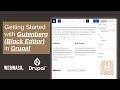 Getting started with gutenberg block editor in drupal 2024
