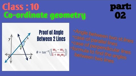 02 Co-ordinate Geometry class 10 | Angle between two straight lines