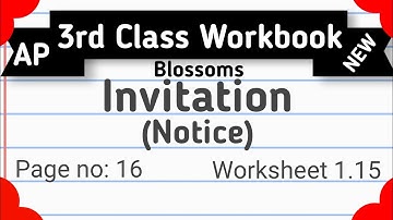 Invitation to meeting I Notice I AP new 3rd Class English Workbook