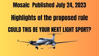 Brand New Mosaic FAA 2023 Rules for Light Sport Airplanes