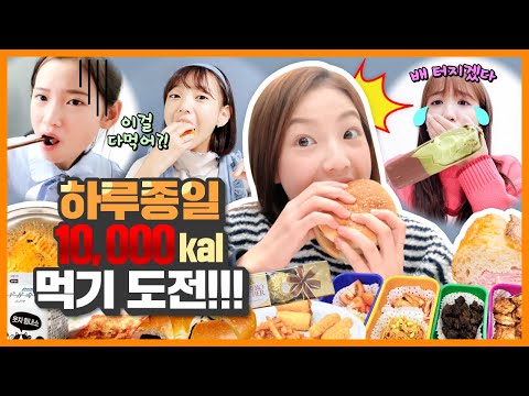 <strong>하루종일</strong> 만칼로리 먹었습니다ㅋㅋㅋㅋㅋ 만칼로리 먹기 도전!! 멤버들은 <strong>성공</strong> 할 수 있을까요? 만칼로리 챌린지 먹방 브이로그  ｜클레버TV