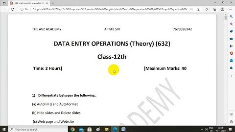 632 Data Entry Operation Full Notes With Important Questions || Nios Data Entry Operation 632 ||