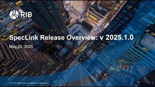 SpecLink Cloud Release v2025.1.0 Webinar