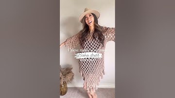 Boho-Chic Macrame Dress With Sleeves & Tassels