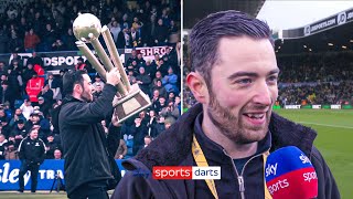 Luke Humphries parades World Champs trophy around Elland Road 🤍