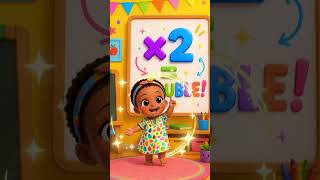 🧠 Easy multiplication trick!Multiplying by 2 means doubling. 💛2 × 4 = 8 because 4 + 4 = 8 ✨#shorts